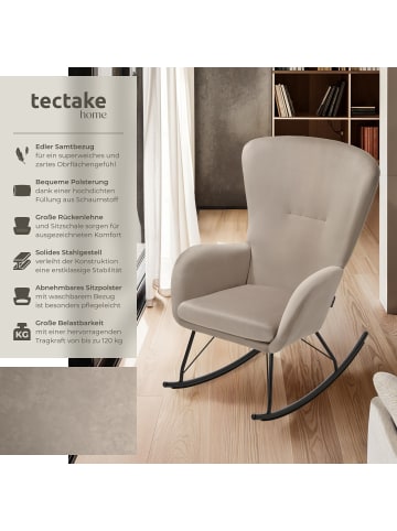 tectake Schaukelstuhl   Swing, 70 x 93 x 100 cm, Belastbarkeit 120 kg, schwarz/taupe