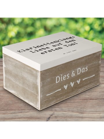Mr. & Mrs. Panda Box Spruch Klarinette Liebe mit Spruch in Weiß