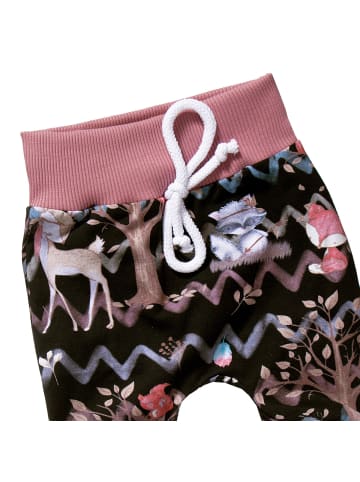 Land-Juwelen Babyhose Handmade Waldtiere in schwarz