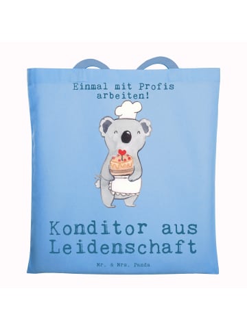 Mr. & Mrs. Panda Shopping Tasche Konditor Leidenschaft mit Spruch in Sky Blue