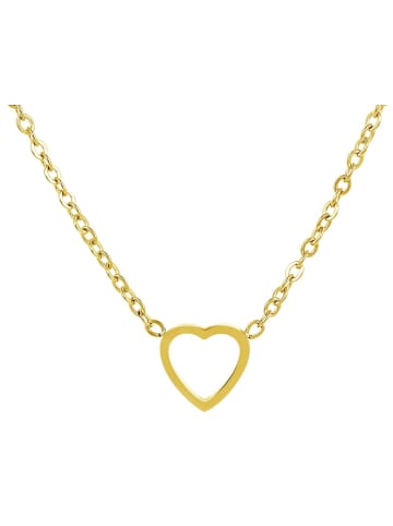 Adeliás Damen Halskette mit Anhänger – Herz aus Edelstahl in gold
