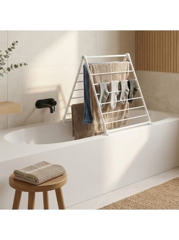 NUXIO Wäscheständer für die Badewanne, MALO in Weiß, (B) 79 x (H) 160 x (L) 70 cm