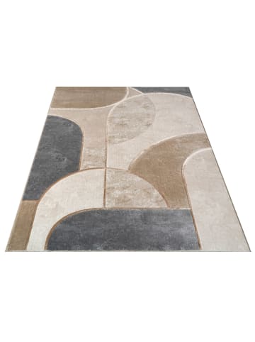 KADIMA DESIGN Teppich Kurzflor Abstrakt Wohnzimmer in Grau