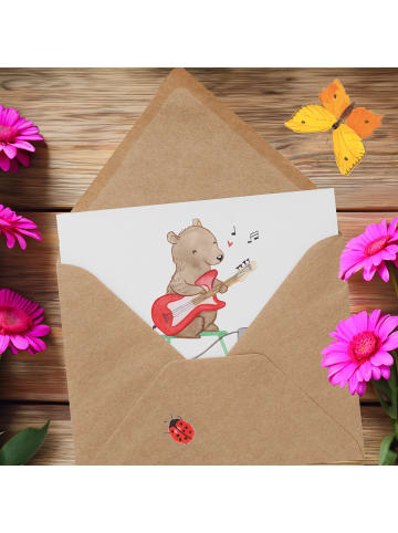 Mr. & Mrs. Panda Einladungskarte E-Gitarre Zwei Riffs mit Spruch in Weiß