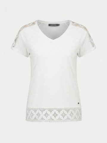KOROSHI Details des kurzärmeligen T-Shirts der Damen in weiß