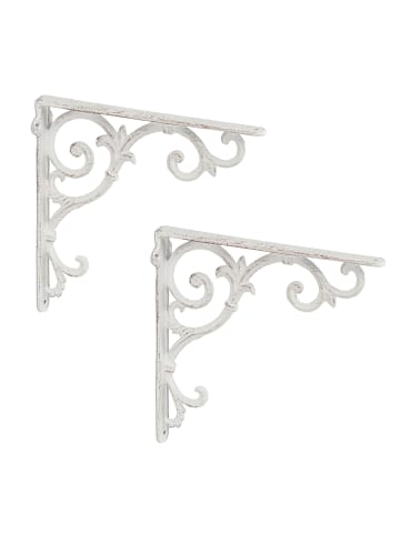 relaxdays 4 x Regalwinkel "Barocke Ornamente" in Weiß