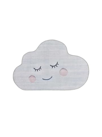 Atticgo Waschbarer Kinderteppich CANDY wolkenform in silber