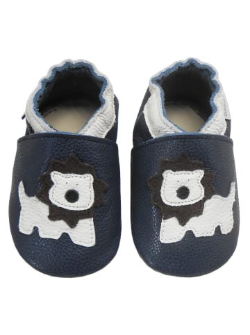 Yalion Leder-Krabbelschuhe "Löwe" in Dunkelblau