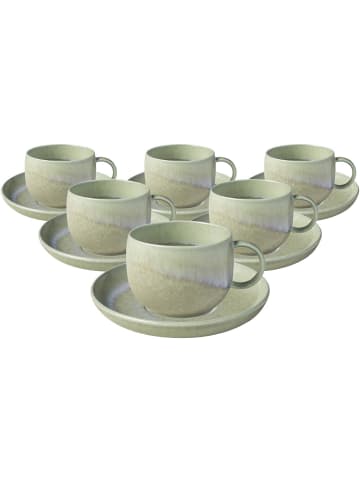 like. by Villeroy & Boch 6er Set Espressotassen mit Untertassen Perlemor Alga 60 ml in grün