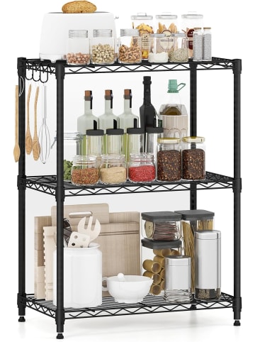 COSTWAY Metall Aufbewahrungsregal 3 stöckig in Schwarz