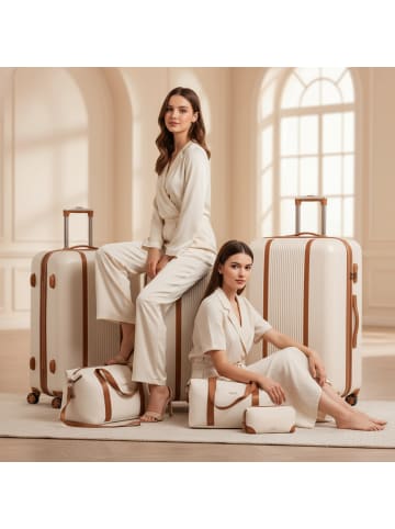 FERGÉ Kofferset Hartschale 5-teilig Koffer Set Reisegepäck MILANO in beige