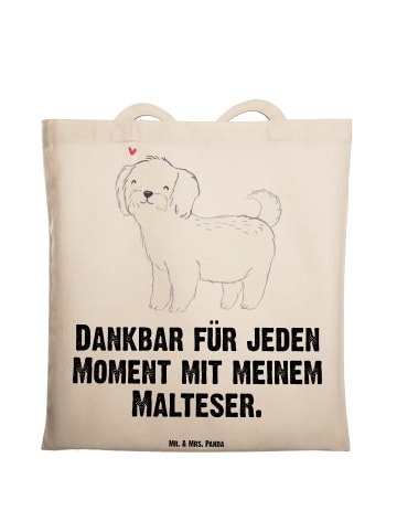 Mr. & Mrs. Panda Tragetasche Malteser Moment mit Spruch in Creme