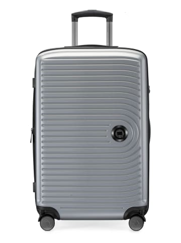 Hauptstadtkoffer Mitte - Mittelgroßer Koffer Trolley Reisekoffer TSA, 68cm, 4 Rollen, 88 L in Silber matt