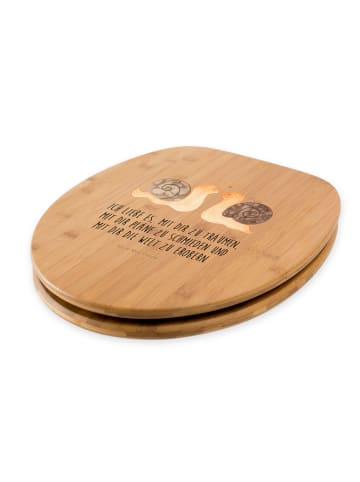Mr. & Mrs. Panda Toilettendeckel Schnecken Liebe mit Spruch in Braun