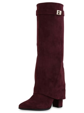 VAN HILL Klassische Stiefel Cassia in Burgund Velours
