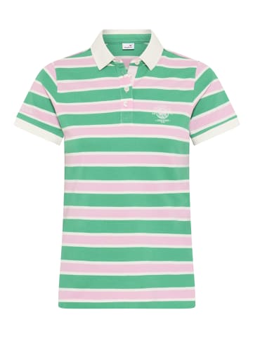 Kangaroos Poloshirt in rosa-grün-gestreift