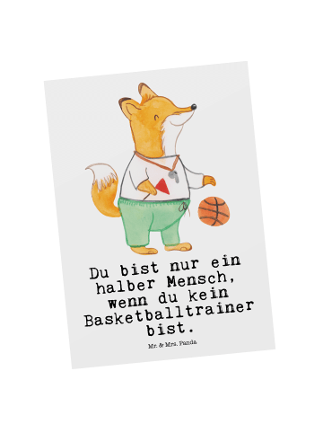 Mr. & Mrs. Panda Wanddeko Basketballtrainer Herz mit Spruch in Weiß
