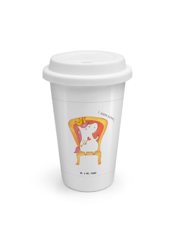 Mr. & Mrs. Panda Thermobecher Einhorn König ohne Spruch in Weiß