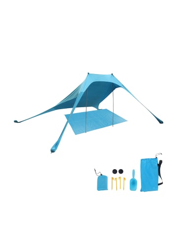 relaxdays Strand-Sonnensegel in Blau - 200 x 210 cm