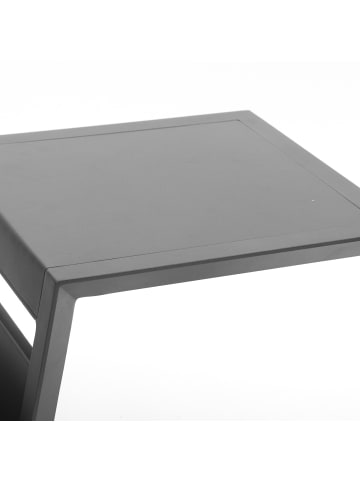 Hespéride Aluminium Tisch mit Zeitschriftenhalter ALLURE in Grau, 45 x 55 x 55 cm