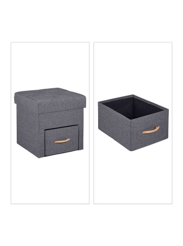 relaxdays Sitzhocker in Grau - (B)40 x (H)40,5 x (T)40 cm