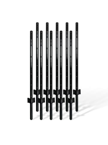relaxdays 10 x Zaunpfosten in Schwarz - 90 cm