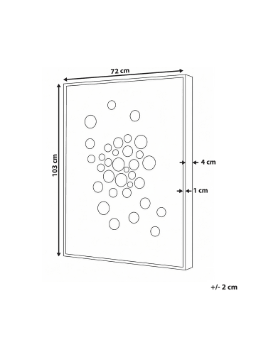 Beliani Wandobjekt BANTRY in Weiß/Braun - (W) 72 x (H) 103 x (L) 4 cm Vertikal