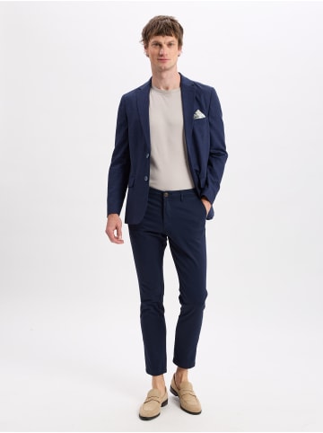 Nils Sundström Sakko mit Leinenanteil in marine