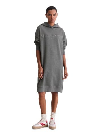 Marc O'Polo Logo-Hoodie-Kleid relaxed in Warm Granite Melange