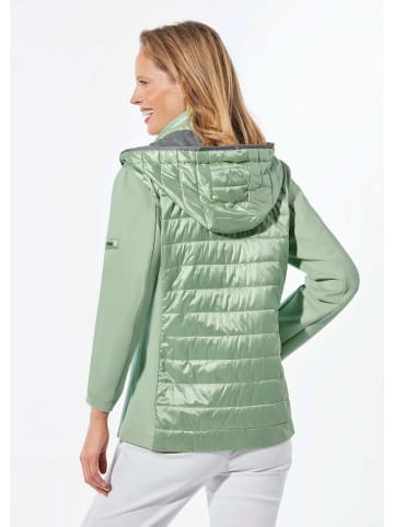 GOLDNER Kurzgröße:  Steppjacke mit abnehmbarer Kapuze in salbei
