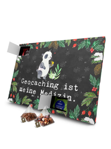 Mr. & Mrs. Panda Advents-Teekalender Panda Geocaching mit Spruch in Kreidetafel