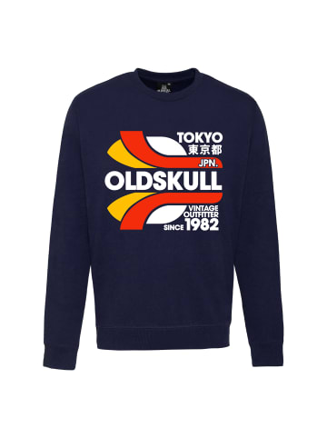 OLDSKULL Sweatshirt Retro Tokyopolis in Navy