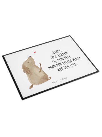Mr. & Mrs. Panda Schreibunterlage Hund Liebe mit Spruch in Weiß