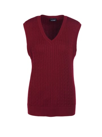 GOLDNER Pullunder Pullunder mit zeitlosem Zopfmuster in dunkelrot