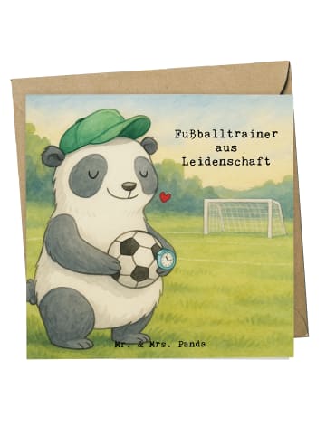 Mr. & Mrs. Panda Glückwunschkarte Fußballtrainer Leidenschaft De... in Weiß