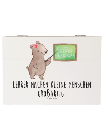 Mr. & Mrs. Panda Erinnerungskiste Lehrer Großartig mit Spruch in Weiß