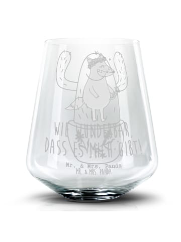 Mr. & Mrs. Panda Blümchentail Glas Kaktus Happy ohne Spruch in Transparent