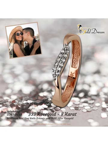 GoldDream 333 Rosegold - 8 Karat Damen Ringe Welle Fingerring  58 (18,5)