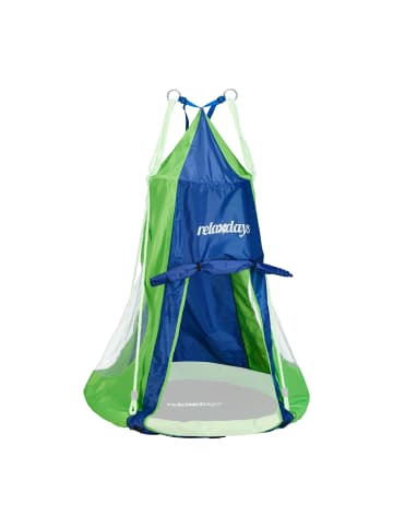 relaxdays Zelt für Nestschaukel in Blau/Grün - 90 cm