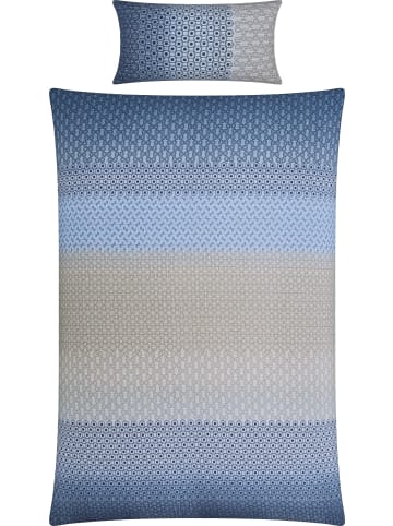REDBEST Seersucker Bettwäsche in blau-beige