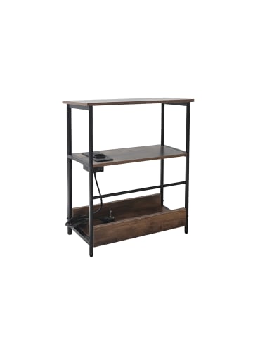 relaxdays Beistelltisch in Dunkelbraun/ Schwarz  - (B)45 x (H)58 x (T)18 cm