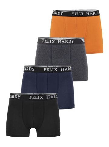Felix Hardy Boxershorts in Schwarz-Navy-Dunkelgrau-Orange