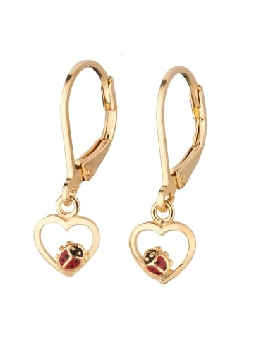 schmuck23 Gold Ohrringe 925 Marienkäfer 0,7 cm x 0,8 cm