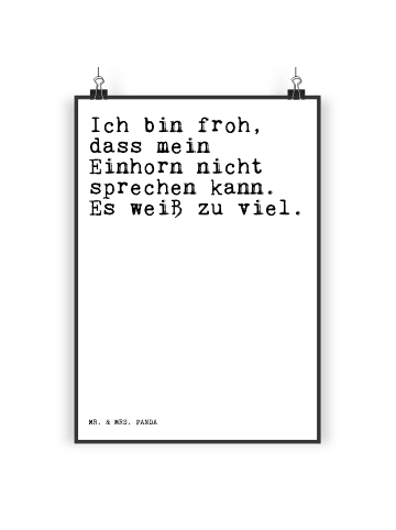 Mr. & Mrs. Panda Poster Ich bin froh, dass... mit Spruch in Weiß