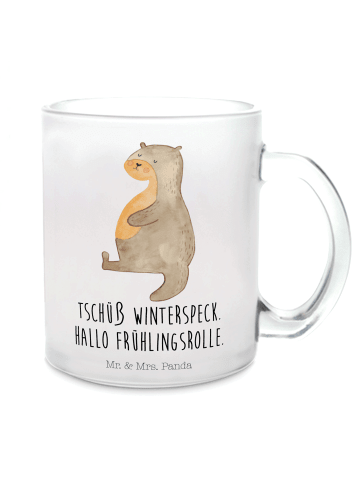 Mr. & Mrs. Panda Kaffeebecher Otter Bauch mit Spruch in Transparent
