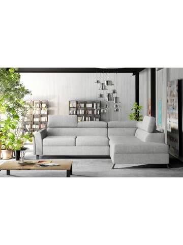 MF Design Katara Recamiere Rechts in Hellgrau -  (L) 265 x (B) 265 x (H) 92 cm