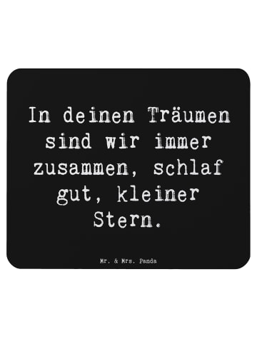 Mr. & Mrs. Panda Mousepad Spruch Alleine schlafen lernen mit Spruch in Schwarz