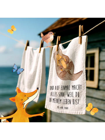 Mr. & Mrs. Panda Handtuch Otter Kind mit Spruch in Weiß