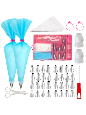 Intirilife 52-teiliges Spritztüllen Spritzbeutel Set mit Aufbewahrungsbox in Bunt