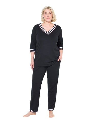 Ulla Popken Pyjama in schwarz